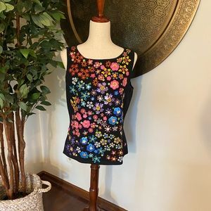 Vintage Emma Tricot Sequin Embellished Sleeveless Top  - Size Medium